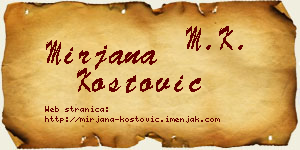 Mirjana Kostović vizit kartica